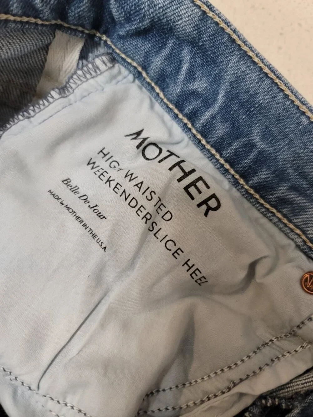 MOTHER Light Blue High-Rise Straight Jeans